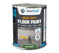 SmartSeal Heavy Duty Floor Paint - Mid Green, 2.5L - Hard-Wearing Garage Floor Paint with Anti-Slip Mid-Sheen Finish - also Ideal for Decking, Warehouse flooring, Brick, Concrete, Stone & Wood