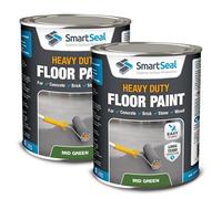 SmartSeal Heavy Duty Floor Paint - Mid Green, 2 x 5L - Hard-Wearing Garage Floor Paint with Anti-Slip Mid-Sheen Finish - also Ideal for Decking, Warehouse flooring, Brick, Concrete, Stone & Wood