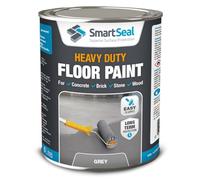 SmartSeal Heavy Duty Floor Paint - Mid Grey, 5 Litre - Hard-Wearing Garage Floor Paint with Anti-Slip Mid-Sheen Finish - also Ideal for Decking, Warehouse flooring, Brick, Concrete, Stone & Wood