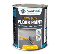 SmartSeal Heavy Duty Floor Paint - Yellow, 5L - Hard-Wearing Garage Floor Paint with Anti-Slip Mid-Sheen Finish - also Ideal for Decking, Warehouse flooring, Brick, Concrete, Stone & Wood