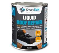 SmartSeal Liquid Roof Repair Black - 1 Litres - Easy to Apply Waterproof Coating for Flat Roofs, Gutters, Lead Flashing, Metal, Slate, Concrete, Asphalt & Roofing Felt