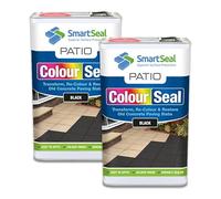 SmartSeal Patio ColourSeal - Black, 2 x 5L - Superior Patio Paint to Colour & Restore Old Concrete Paving Slabs. Easy to Apply Outdoor Floor Paint & Sealer for Concrete Paving & Flagstones