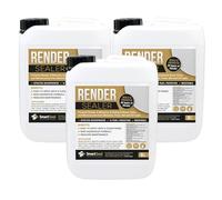 SmartSeal Render Sealer - 3 x 5L - Clear Render Sealer & Invisible Waterproof Sealant. Clear Waterproof Sealant Outdoor Suitable for All Types of Rendered Walls, Brickwork & Masonry