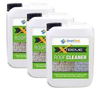SmartSeal Roof Cleaner Xtreme - 3 x 5L - Powerful Green Growth Remover for Roofs - Rapid & Effective Algae, Lichen & Mould Remover for Use on Concrete, Slate, Clay, Terracotta & Composite Roof Tiles