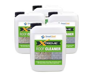 SmartSeal Roof Cleaner Xtreme - 4 x 5L - Powerful Green Growth Remover for Roofs - Rapid & Effective Algae, Lichen & Mould Remover for Use on Concrete, Slate, Clay, Terracotta & Composite Roof Tiles