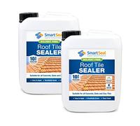 SmartSeal Roof Tile Sealer - 2 x 5L - Breathable Clear Roof Sealer. Solvent-Free Clear Sealant that Helps Prevent Moss, Mould, Algae & Lichen Growth on Concrete, Slate & Clay Tiles