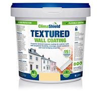 SmartSeal Textured Wall Coating - Waterproof 15yrs+ Breathable & Flexible - 12 Colours - Brick Stone Concrete & Render (Citrus Sky, 5 Litre)