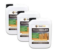 SmartSeal Wood Sealer - 3 x 5L - Clear Protective Wood Sealer for Exterior Use. Rain Repellent Invisible Waterproof Sealant for Wooden Fences, Decking, Sheds & Garden Furniture