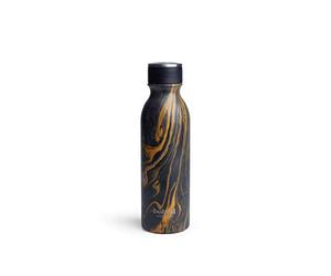 Smartshake Bohtal Double Insulated Marble Water Bottle - 600ml Stainless Steel Black Metal Water Bottle for Hot and Cold Drinks BPA-Free Black Drinks Bottle Thermal Vacuum Metal Drinking Flask