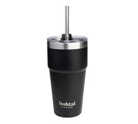Smartshake Bohtal Double Insulated Travel Mug with Straw, Black - 600ml.