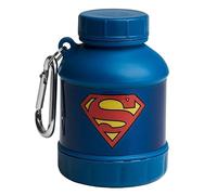 Smartshake Justice League Whey2Go Superman Protein Powder Storage Container 50g - BPA Free Shaker Bottle Funnel for Whey Protein Powder + Protein Shakes 110ml, DC Comics Superman Gifts for Men