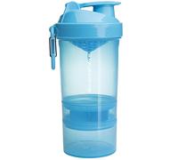 Smartshake Original 2Go Shaker Cup 600 ml Capacity With Storage - Protein Shake Bottles Gift Shaker Cup, Leakproof & Durable Shaker for Protein Shakes, BPA & DEHP Free, Neon Blue