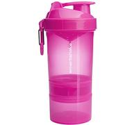 Smartshake Original 2GO Shaker Cup 600 ml Capacity With Storage - Protein Shake Bottles Gift Shaker Cup, Leakproof & Durable Shaker for Protein Shakes, BPA & DEHP Free, Neon Pink
