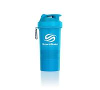SmartShake Original Multi-Storage Shaker Bottle 600ml - Neon Blue, Plastic