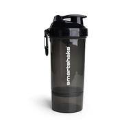 Smartshake Original2Go One Protein Shaker Bottle with Storage 800ml - BPA Free Gym Shaker Cups for Protein Shakes Bottle Leakproof Large Sports Supplements Shakers, (Gunsmoke Black)