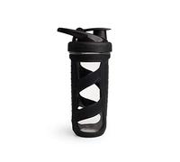 Smartshake Reforce Glass Protein Shake Bottle, Smoothie Protein Shaker, Leakproof Water Shaker Bottle, BPA-free Mixer, Milk Shake Supplements shaker - 700ml/23oz - (Black)