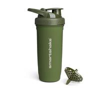 Smartshake Reforce Stainless Steel Protein Shaker Bottle - Non Insulated Unisex Gym Bottle | Metal Shaker Bottles - 900 ml | 30 oz - Leakproof Screw-On Lid - DEHP & BPA Free (Army Green)