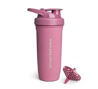 Smartshake Reforce Stainless Steel Protein Shaker Bottle - Non Insulated Unisex Gym Bottle | Metal Shaker Bottles - 900 ml | 30 oz - Leakproof Screw-On Lid - DEHP & BPA Free (Deep Rose)