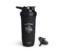 Smartshake Rockband Reforce Stainless Steel Protein Shaker Bottle 900 ml | 30 oz - Leakproof Screw-on Lid - BPA Free - Non Insulated - Unisex - Motörhead, Ace of Spades Logo on Bottle