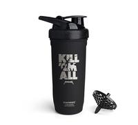 Smartshake Rockband Reforce Stainless Steel Protein Shaker Bottle 900 ml | 30 oz - Leakproof Screw-on Lid - BPA Free - Non Insulated - Unisex (Metallica, Kill ‘Em All Logo)