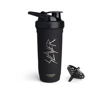 Smartshake Rockband Reforce Stainless Steel Protein Shaker Bottle 900 ml | 30 oz - Leakproof Screw-on Lid - BPA Free - Non Insulated - Unisex (Slayer, Scratchy Logo)