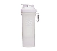 Smartshake Slim Protein Shaker Bottle With Storage 400ml to 500ml Leakproof BPA Free Small Protein Shake Bottles Smart Shaker Cup for Women + Men Pure White