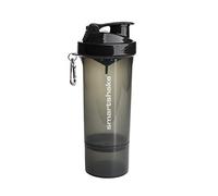 Smartshake Slim Protein Shaker Bottle With Storage 400ml to 500ml Leakproof BPA Free Small Protein Shake Bottles Smart Shaker Cup for Women + Men, Gunsmoke Black (Gunsmoke Black (2%))