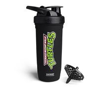 Smartshake TMNT Reforce Stainless Steel Protein Shaker Bottle - Non Insulated Unisex Gym Bottle | Metal Shaker Bottles - 900 ml | 30 oz - Leakproof Screw-on Lid - BPA Free | (New Black) (New Black)