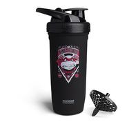 Smartshake TMNT Reforce Stainless Steel Protein Shaker Bottle - Non Insulated Unisex Gym Bottle | Metal Shaker Bottles - 900 ml | 30 oz - Leakproof Screw-on Lid - BPA Free | (New Black) (Black)