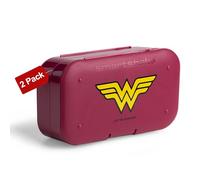 Smartshake Wonder Woman Pill Box Organizer (Pack of 2) - Portable Size, BPA Free & Phthalate Free - Medicine Storage Box for Daily Use - 7-Day Pill case for Travel, Vitamin and Supplement