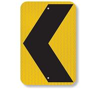 SmartSign 18 x 12 inch Chevron Left Arrow MUTCD-Compliant Metal Sign, 63 mil Aluminum, 3M Laminated High-Intensity Grade Reflective Material, Black and Yellow