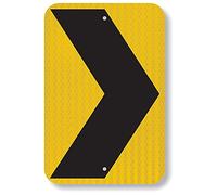 SmartSign 18 x 12 inch Chevron Right Arrow MUTCD-Compliant Metal Sign, 63 mil Aluminum, 3M Laminated High-Intensity Grade Reflective Material, Black and Yellow