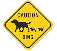 SmartSign 3M Engineer Grade Reflective Sign, Legend "Caution: Xing" with Graphic, 12" square, Black on Yellow