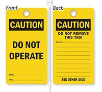 SmartSign Caution - Do Not Operate 2 - Sided Safety Tag | 6" x 3.25" Heavy Duty Vinyl, Pack of 25 Black on Yellow, Made in USA