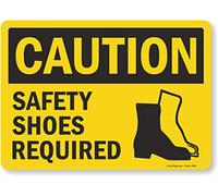 SmartSign Caution - Safety Shoes Required Plastic Sign 10" x 14"