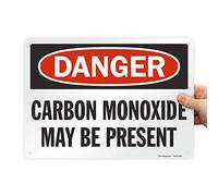 SmartSign "Danger - Carbon Monoxide May Be Present" Sign | 10" x 14" Aluminum