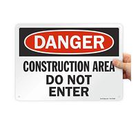 SmartSign"Danger - Construction Area, Do Not Enter" Sign | 10" x 14" Plastic
