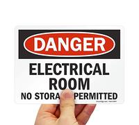 SmartSign "Danger - Electrical Room, No Storage Permitted" Label | 5" x 7" Laminated Vinyl