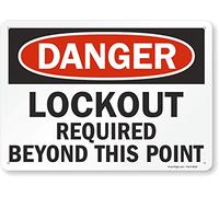 SmartSign "Danger - Lockout Required Beyond This Point" Sign | 10" x 14" Aluminum