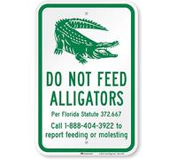 SmartSign "Do Not Feed Alligators" Official Florida Sign | 12" x 18" 3M High Intensity Grade Reflective Aluminum