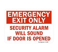 SmartSign “Emergency Exit Only - Security Alarm Will Sound If Door is Opened” Label | 7" x 10" Laminated Vinyl