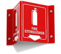 SmartSign “Fire Extinguisher” Projecting Sign with Arrow | 6" Polished Acrylic