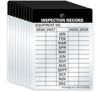 SmartSign Inspection Record Tags, 10 Pack of 3 x 2.25 inch Heavy Duty Aluminum Write-On Tags