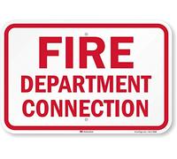SmartSign - K-7268-HI-12x18 "Fire Department Connection" Sign | 12" x 18" 3M High Intensity Grade Reflective Aluminum Red on White