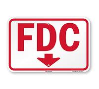 SmartSign - K-8238-EG-12x18"FDC" Sign with Down Arrow | 12" x 18" 3M Engineer Grade Reflective Aluminum