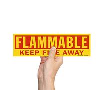 SmartSign Magnetic Sign, Legend "Flammable Keep Fire Away", 3.5" high x 12" wide, Red on Yellow