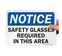 SmartSign "Notice - Safety Glasses Required In This Area" Sign | 7" x 10" Plastic