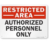 SmartSign"Restricted Area Authorized Personnel Only", Aluminum Sign, 10" x 14"