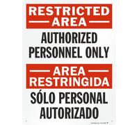 SmartSign "Restricted Area - Authorized Personnel Only" Bilingual Sign | 18" x 24" Aluminum