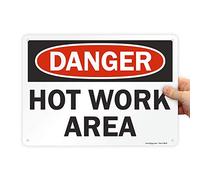 SmartSign -S-9896-PL-14 "Danger - Hot Work Area" Plastic Sign 10" x 14"